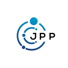 JPP letter technology logo design on white background. JPP creative initials letter IT logo concept. JPP letter design.