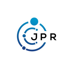 Fototapeta na wymiar JPR letter technology logo design on white background. JPR creative initials letter IT logo concept. JPR letter design.