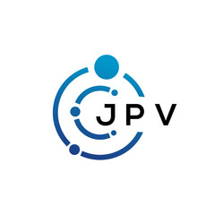 JPV letter technology logo design on white background. JPV creative initials letter IT logo concept. JPV letter design.