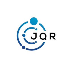JQR letter technology logo design on white background. JQR creative initials letter IT logo concept. JQR letter design.