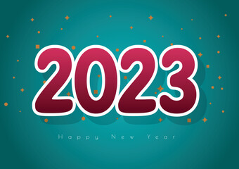 The banner design elegant lettering decoration celebration is happy to party 2023 festive symbol to change the new year in winter eve invitation, happy new year