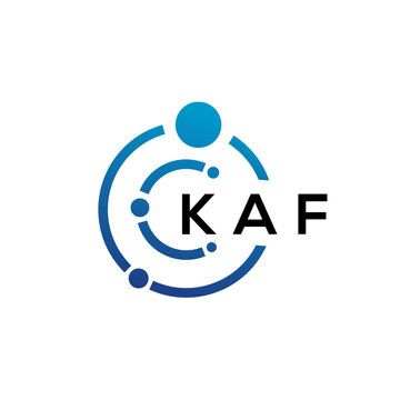 KAF letter technology logo design on white background. KAF creative initials letter IT logo concept. KAF letter design.
