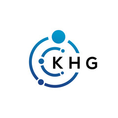 KHG letter technology logo design on white background. KHG creative initials letter IT logo concept. KHG letter design.