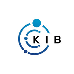 KIB letter technology logo design on white background. KIB creative initials letter IT logo concept. KIB letter design.