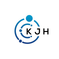KJH letter technology logo design on white background. KJH creative initials letter IT logo concept. KJH letter design.