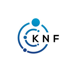 KNF letter technology logo design on white background. KNF creative initials letter IT logo concept. KNF letter design.