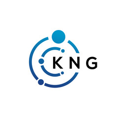 KNG letter technology logo design on white background. KNG creative initials letter IT logo concept. KNG letter design.