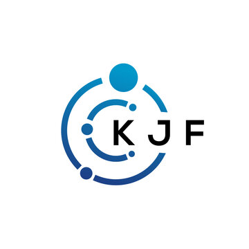 KJF letter technology logo design on white background. KJF creative initials letter IT logo concept. KJF letter design.