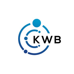 KWB letter technology logo design on white background. KWB creative initials letter IT logo concept. KWB letter design.