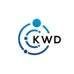 Obraz na płótnie Canvas KWD letter technology logo design on white background. KWD creative initials letter IT logo concept. KWD letter design.