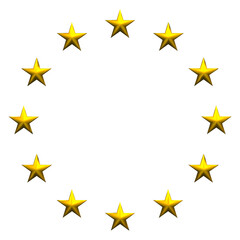 EU Golderner Sternkreis freigestellt  Hintergrund transparent - obrazy, fototapety, plakaty