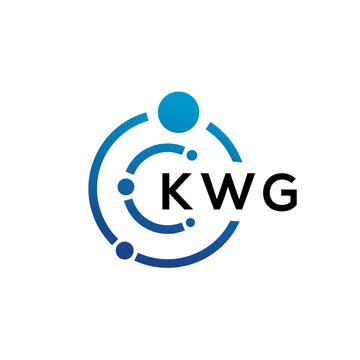 KWG letter technology logo design on white background. KWG creative initials letter IT logo concept. KWG letter design.