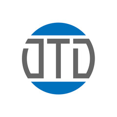 DTD letter logo design on white background. DTD creative initials circle logo concept. DTD letter design.