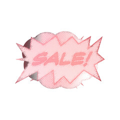 Abstract transparent grunge sale sticker element.