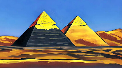 Fototapeta na wymiar Generated image of egypt pyramid, background image.