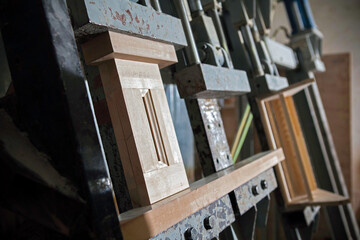 The interior of a furniture factory.