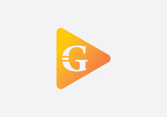 Play button icon logo and play button symbol image with letters