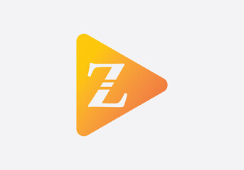 Play button icon logo and play button symbol image with letters