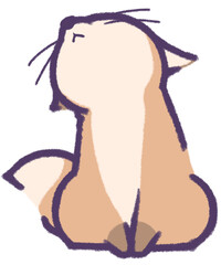 左上を見上げるきつね