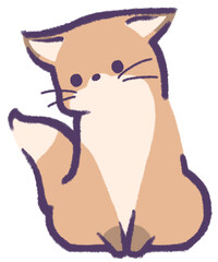 座ってこちらを見るきつね