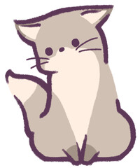 座ってこちらを見るきつね