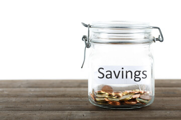 Piggy bank with savings - 551258055