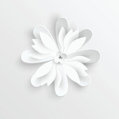 Paper flower. White roses cut from paper.