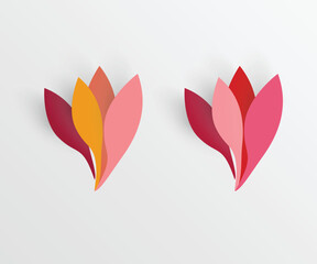 Paper flower. Colorful lotus cut from paper. Wedding decorations.