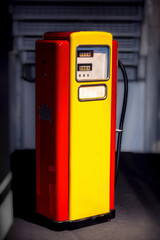 vintage pump petrol station vertical background copy space