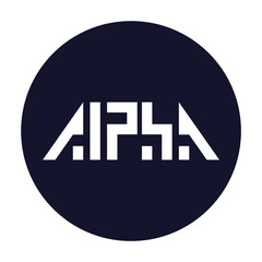 Fototapeta premium Alpha logo, minimal design