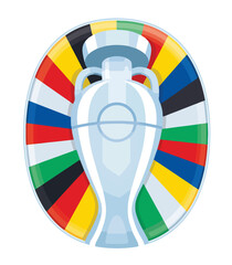trophy icon sign logo symbol champions winner team background with rainbow - obrazy, fototapety, plakaty