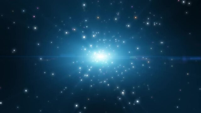 Light blue dust particle explosion, Light ray effect background