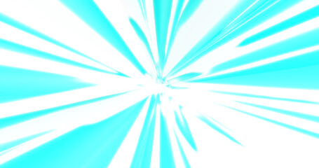 Abstract tunnel background with bright beautiful white and blue luminous iridescent energy magical stripes and lines
