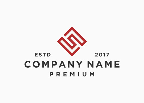 letter s square logo design vector illustration template