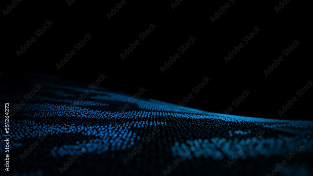 Poster wave of dots and weave lines. abstract background. network connection structure.