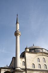 Fototapeta na wymiar Ottoman architecture mosque in Safranbolu. izzet pasha mosque. Turkish architecture stone mosque. Safranbolu UNESCO World Heritage Site.