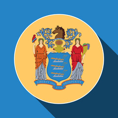 New Jersey state flag. Vector illustration.