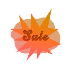 Abstract transparent halftone grunge sale sticker element.