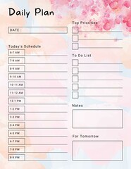 Daily Planner Template. Minimal & Simple Daily Planner.