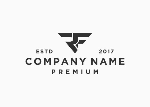 initial letter fr or rf logo design vector illustration template