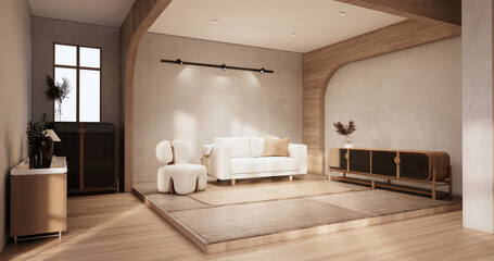 Sofa armchair on Living room empty japanese style.