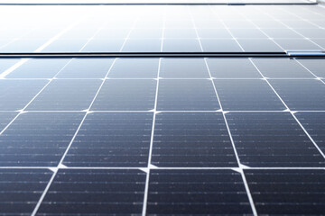 Surface of solar photovoltaic panels close-up.