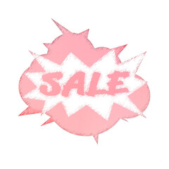 Abstract transparent grunge sale sticker element.