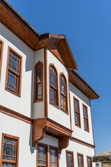 Traditional Ottoman house in Safranbolu. Safranbolu UNESCO World Heritage Site. Old wooden mansion turkish architecture. Wooden ottoman mansion