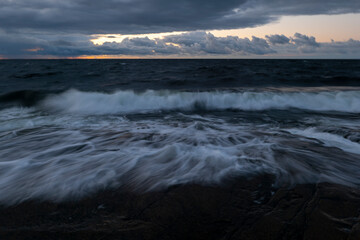 Beautiful landscape of the archipelago in gulf of bothnian bay. High coast in the north of Sweden.