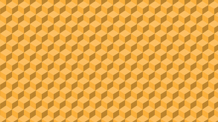 Yellow future Square Collection isomatic texture pattern wallpaper design for background and modern cover design. 3d rendering