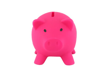 Pink piggy bank isolated on transparent background