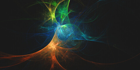 3D rendering abstract multicolor fractal background