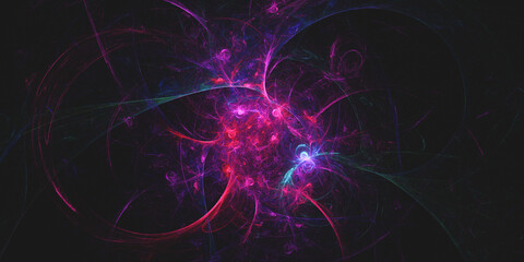 3D rendering abstract multicolor fractal background