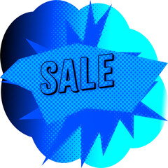 Abstract transparent halftone grunge sale sticker element.